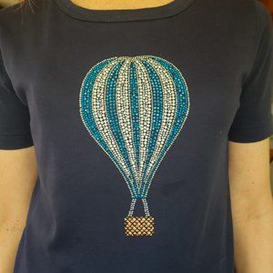 White/Blue Hot Air Balloon T-Shirt